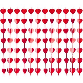 Dekoracja Kurtyna Serca, metaliczna czerwona, 100x200 cm Godan (SH-KSMC)