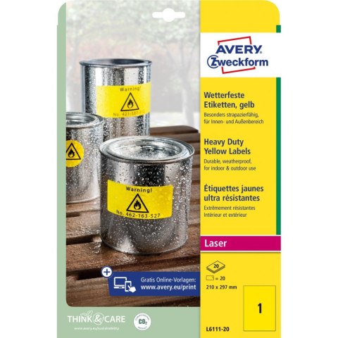 Etykieta samoprzylepna A4 żółty