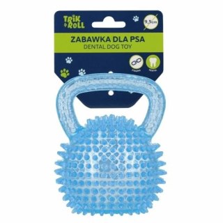 Gadżet Zabawka dla psa Piłka 9,5cm z uchwytem niebieska Trik Roll (560677)