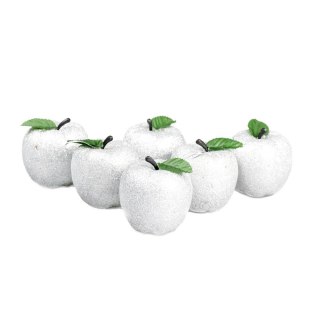 Ozdoba świąteczna Jabłuszka brokatowe (6 szt.) srebrne Arpex (BN6059SRE-3443)