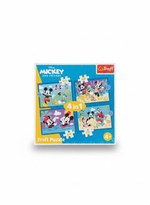 Puzzle Disney Mickey Zabawne zdarzenia Myszki Miki 4w1 el. Trefl (34669)