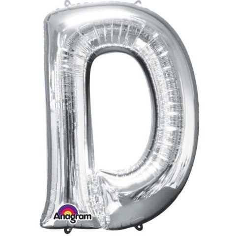 Balon foliowy balon mini literka d srebrna Amscan (3301701)