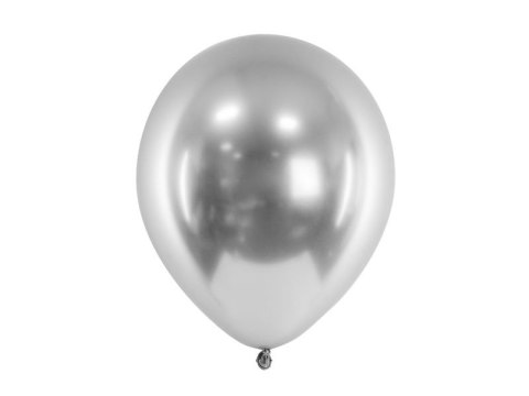 Balon gumowy Metalizowane Glossy srebrny 300mm Partydeco (CHB1-018-50)