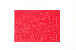 Cyfry samoprzylepne czerwone