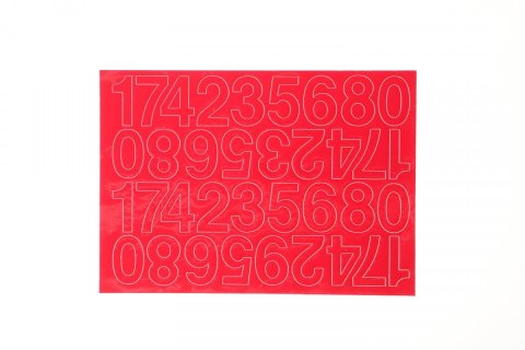 Cyfry samoprzylepne czerwone