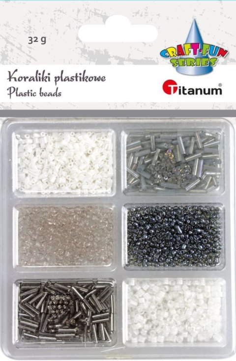 Koraliki kreatywne Craft-Fun Series tonacja biało-szara Titanum (25BR013)