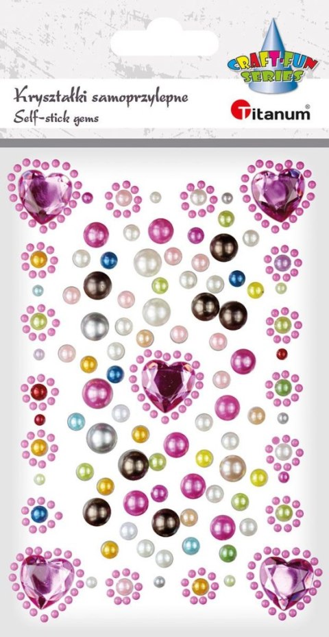 Kryształki Craft-Fun Series samoprzylepne serca, perełki mix Titanum