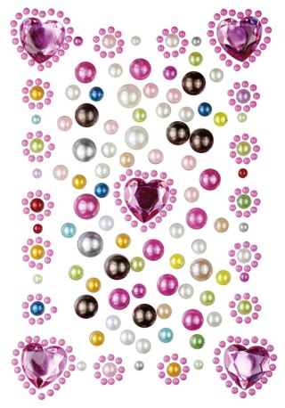 Kryształki Craft-Fun Series samoprzylepne serca, perełki mix Titanum