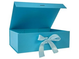 Pudełko na prezent do samodzielnego składania, j. niebieskie [mm:] 280x200x 90 Adar (617797)