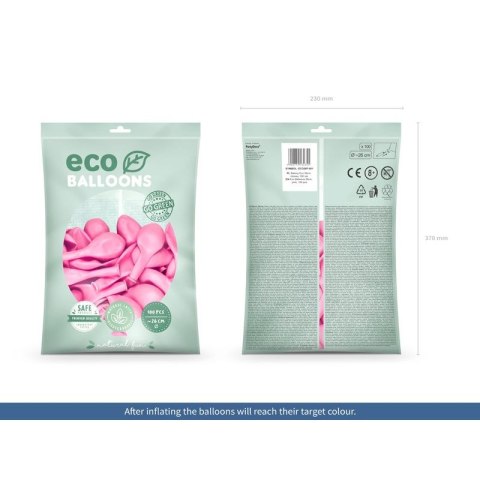 Balon gumowy Pastel Eco Balloons różowy 260mm Partydeco (ECO26P-081)