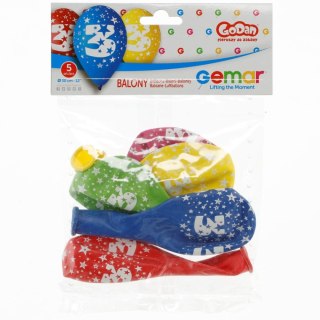 Balon gumowy Z NADRUKIEM 5 szt mix Godan (GS110/3)