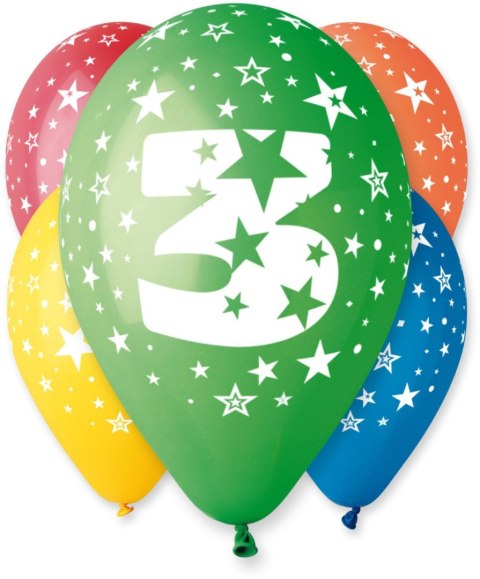 Balon gumowy Z NADRUKIEM 5 szt mix Godan (GS110/3)