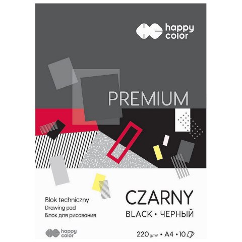 Blok techniczny Premium czarny A4 czarny 220g 10k [mm:] 210x297 Happy Color (3722 2030-9)