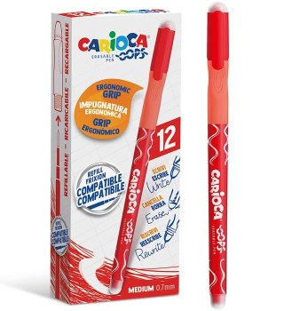 Długopis wymazywalny Oops wymazywalny wkład czerwony 0,7mm Carioca (160-2355)
