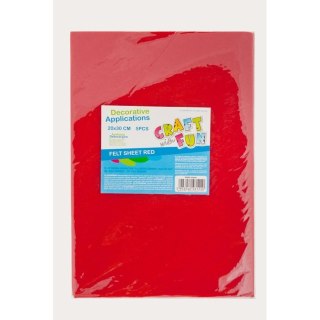 Ozdoba filcowa 20x30x5szt czerw 20x30 Craft with Fun (439307)