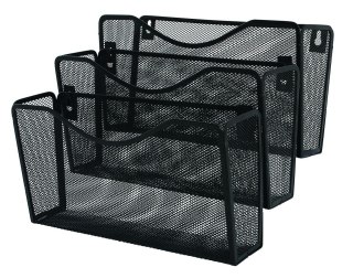 Szuflada na dokumenty zestaw naścienny 3 półki czarny metal [mm:] 325x230x 330 Q-Connect (KF16574)