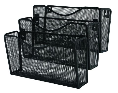 Szuflada na dokumenty zestaw naścienny 3 półki czarny metal [mm:] 325x230x 330 Q-Connect (KF16574)