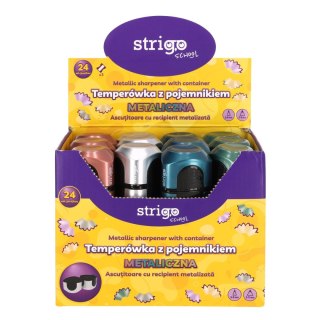 Temperówka z pojemnikiem na 3 grubości oł.i kredek Strigo (SSC387)