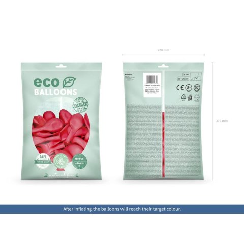 Balon gumowy Pastel Eco Balloons czerwony 260mm Partydeco (ECO26P-007J)