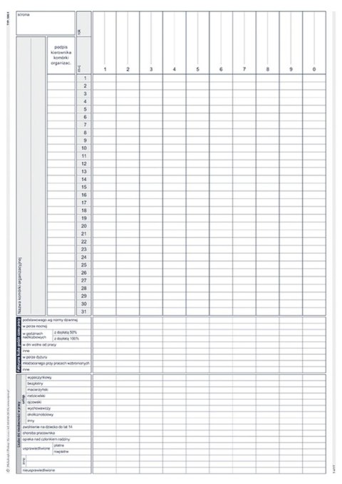 Druk offsetowy LO Lista obecność A4, A4 40k. Michalczyk i Prokop (506-1)