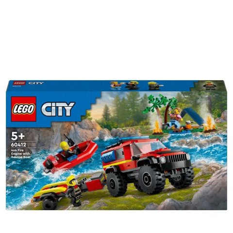 Klocki konstrukcyjne City Terenowy wóz strażacki z łodzią Lego (60412)