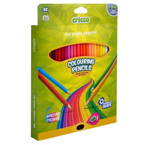 Kredki ołówkowe z temperówką 48 kol. Cricco (322K48AX)
