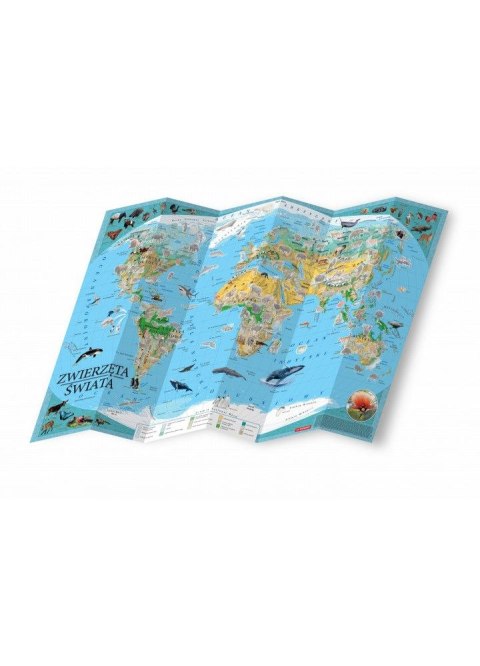 Mapa ścienna Mapy z naklejkami. Zwierzęta świata Demart