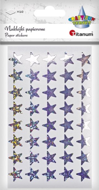 Naklejka (nalepka) Craft-Fun Series 10 plansz Titanum (srebrne gwiazdki)