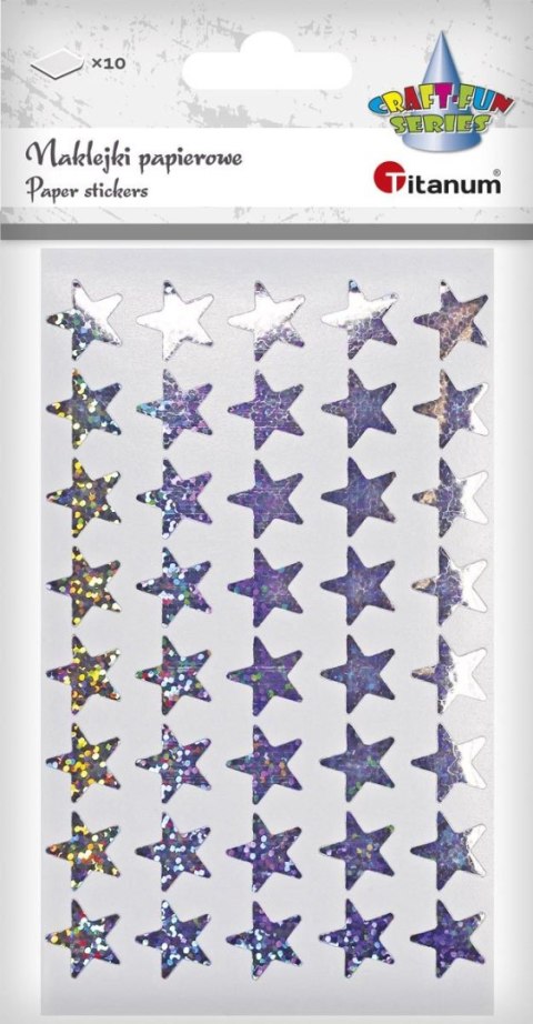Naklejka (nalepka) Craft-Fun Series 10 plansz Titanum (srebrne gwiazdki)