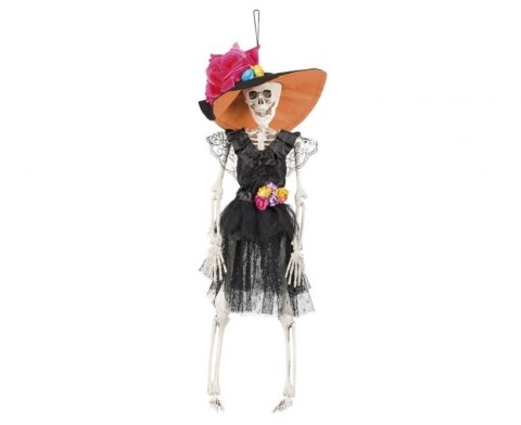 Ozdoba halloweenowa Dekoracja wisząca PANI KOŚCIOTRUP, 40 cm Godan (97035)