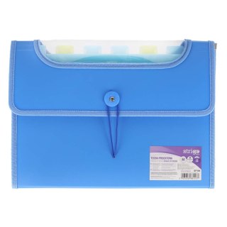 Teczka z przegródkami A4 z przekładkami A4 kolor: niebieski 12 przegródek Strigo (SF104)