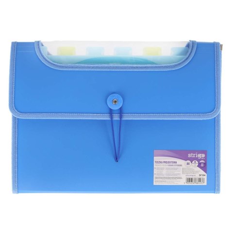 Teczka z przegródkami A4 z przekładkami A4 kolor: niebieski 12 przegródek Strigo (SF104)