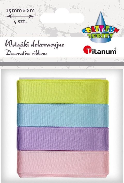 Wstążka Craft-Fun Series 4 kolory 15x2 [mm x m] mix Titanum (2324015-D)
