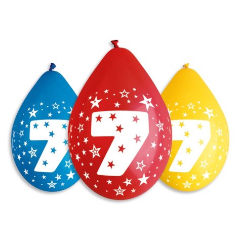 Balon gumowy Z nadrukiem pastelowy nr 7 5 szt. wiszące pastelowy Godan (GS110)