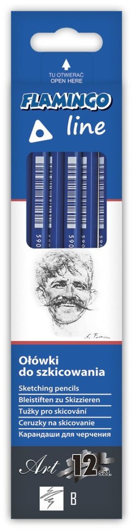 Ołówek w kartonowym pudełku B Flamingo Line