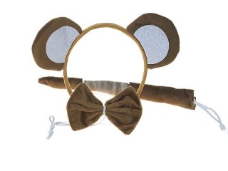 Opaska uszy małpki, pluszowe, z ogonkiem Adar (583160)