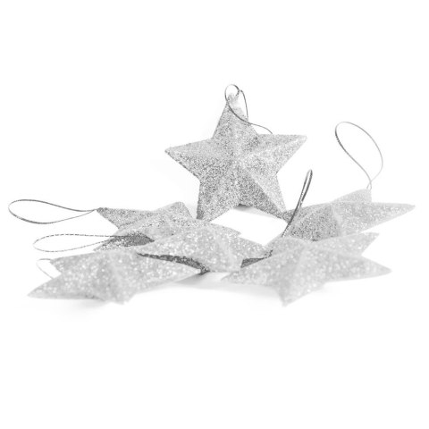 Ozdoba świąteczna gwiazdki białe brokatowe Arpex (BN6097BIA-5790)