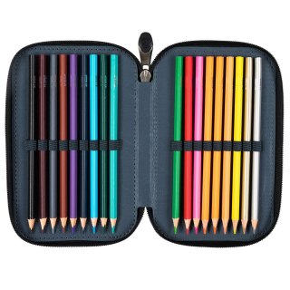 Piórnik Potrójny SPACE MOON z wyposażeniem St.Right (PC-05)