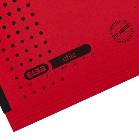Teczka zawieszkowa Chic Ultimate z płóciennymi bokami A4 czerwony karton 230g Elba (100552105)
