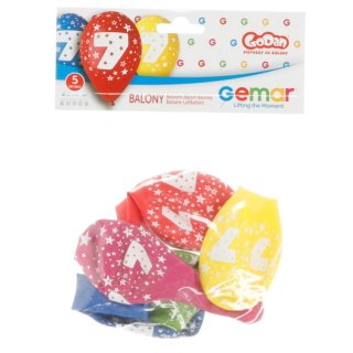 Balon gumowy Z NADRUKIEM 5 szt mix Godan (GS110/7)