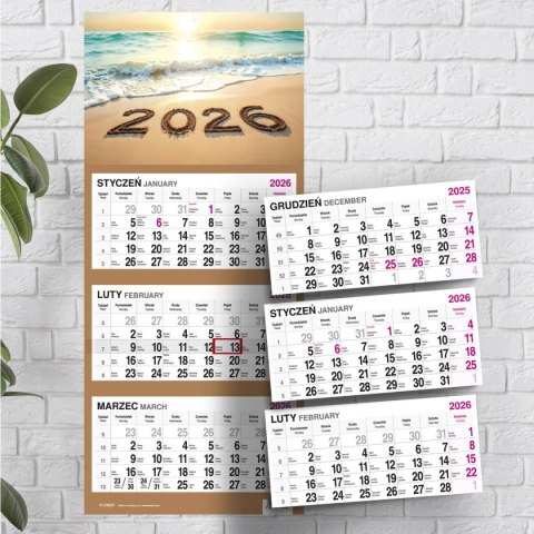 Kalendarz ścienny PLAŻA 310mm x 790mm Press