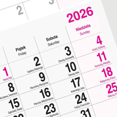 Kalendarz ścienny PLAŻA 310mm x 790mm Press