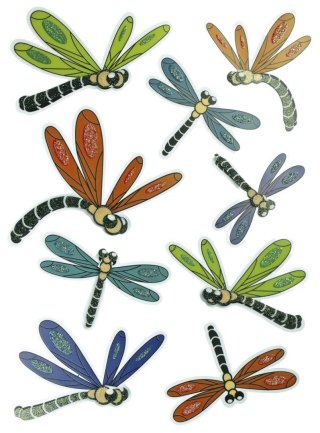 Naklejka (nalepka) Craft-Fun Series Kolorowe ważki Titanum (MX007)