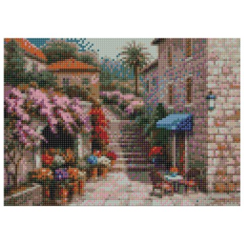 Zestaw kreatywny Diamentowa mozaika 30x40cm Pejzaż Flamingo Line (TSGK82573)