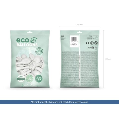 Balon gumowy Pastel Eco Balloons biały 260mm Partydeco (ECO26P-008)