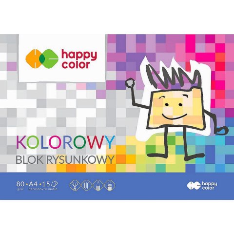 Blok rysunkowy Premium A4 kolorowy 80g 15k [mm:] 210x297 Happy Color (HA 3708 2030-09)