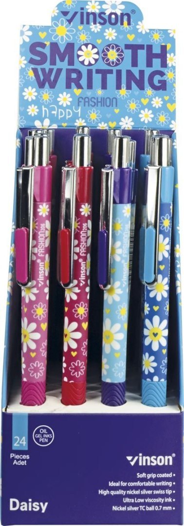 Długopis olejowy daisy 206 wkład niebieski 0,7mm Vinson