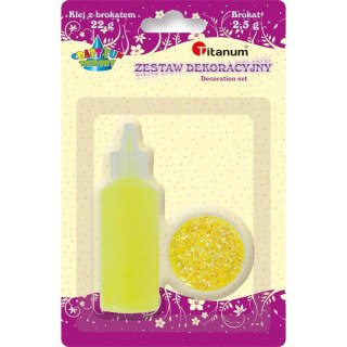 Brokat Craft-Fun Series kolor: żółty 1 kolor. Titanum (zestaw)