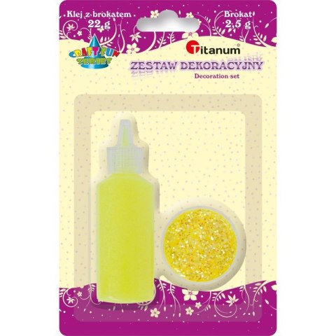 Brokat Craft-Fun Series kolor: żółty 1 kolor. Titanum (zestaw)