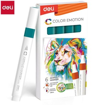 Marker specjalistyczny akrylowy wkład zielono-niebieski okrągła końcówka Deli (EC193A-PEACOOK GREEN)